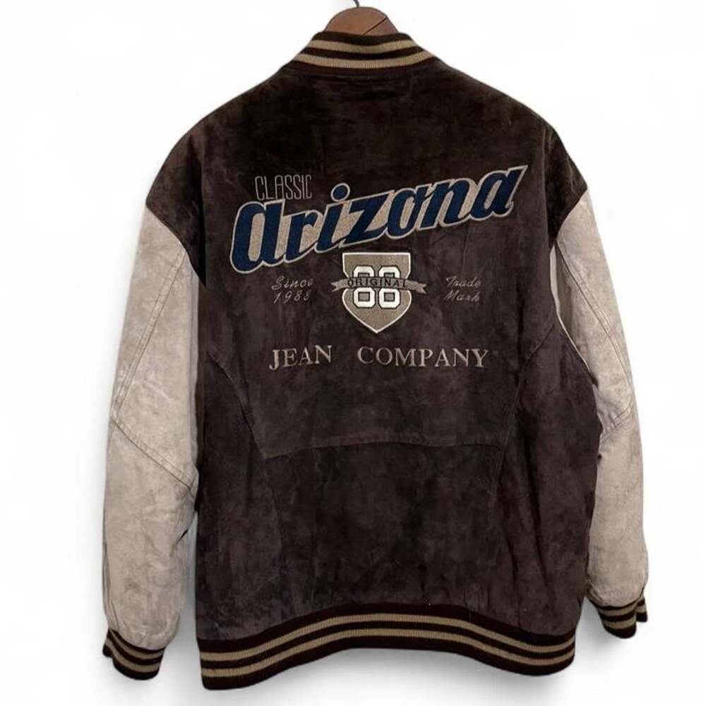 The Original Arizona Jean Company Suede Varsity Jacket Large
